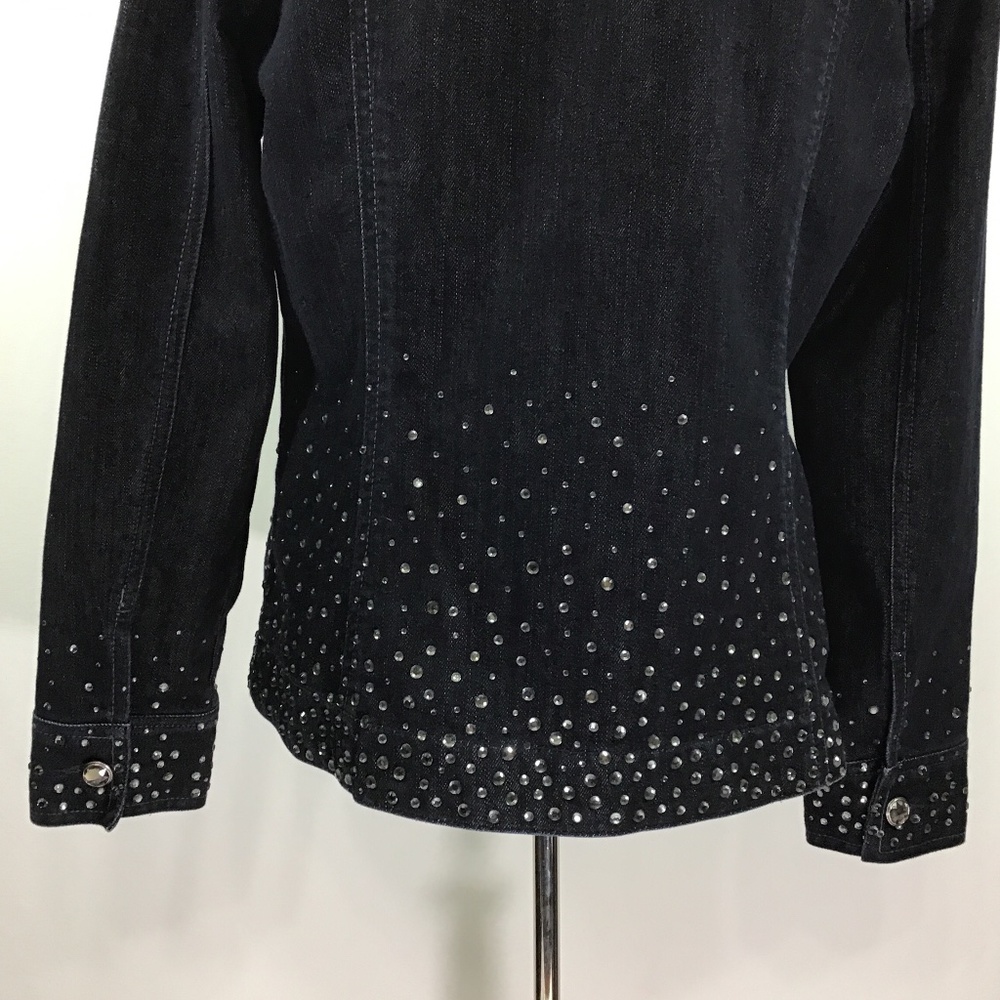 Chico’s Blue Denim Rhinestone Jacket - Picture 8 of 12